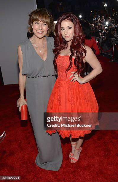 Actors Nikki DeLoach and Jillian Rose Reed attend The 40th Annual People's Choice Awards at Nokia Theatre L.A. Live on January 8, 2014 in Los...