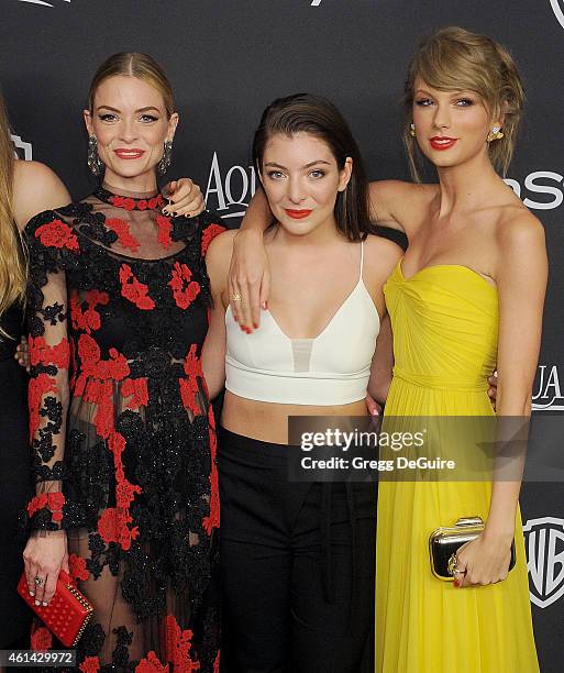 Actress Jaime King, singers Lorde and Taylor Swift arrive at the 16th Annual Warner Bros. And InStyle Post-Golden Globe Party at The Beverly Hilton...