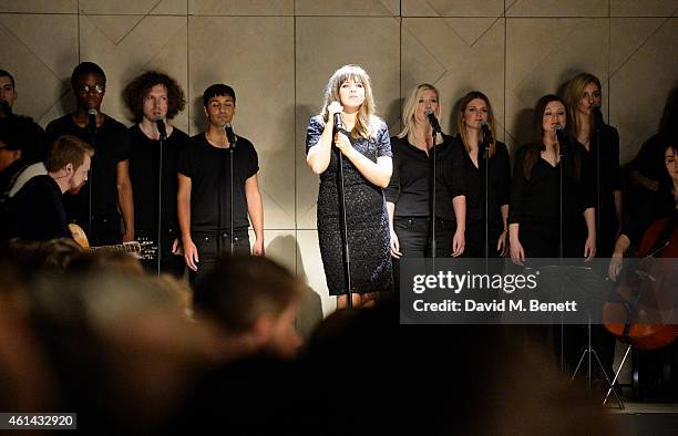 Clare Maguire performs at Burberry Prorsum AW15 London Collections: Men at Kensington Gardens on January 12, 2015 in London, England.