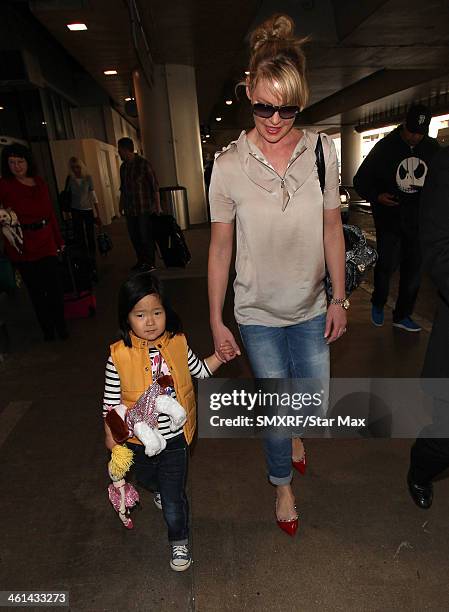 Actress Katherine Heigl and her daughter Nancy Leigh Kelley is seen on January 8, 2014 in Los Angeles, California.