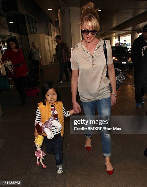 Actress Katherine Heigl and her daughter Nancy Leigh Kelley is seen on January 8, 2014 in Los Angeles, California.