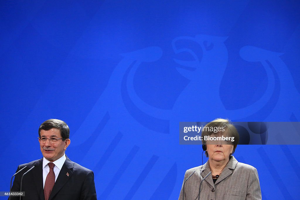 Germany's Chancellor Angela Merkel Meets Turkey's Prime Minister Ahmet Davutoglu