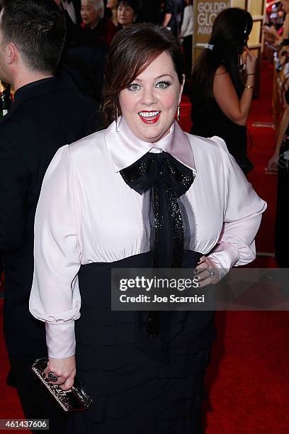 Melissa McCarthy attends The 72nd Annual Golden Globe Awards at The Beverly Hilton Hotel on January 11, 2015 in Beverly Hills, California.