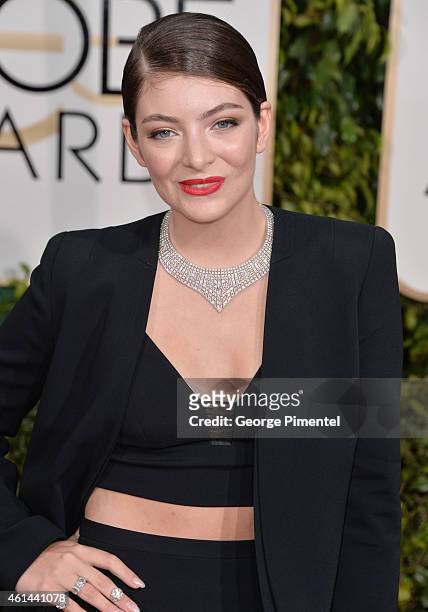 Singer Lorde attends the 72nd Annual Golden Globe Awards at The Beverly Hilton Hotel on January 11, 2015 in Beverly Hills, California.
