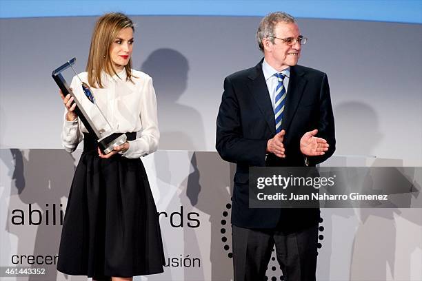 Queen Letizia of Spain attends 'Telefonica Ability Awards 2015' at Telefonica Sede on January 12, 2015 in Madrid, Spain.