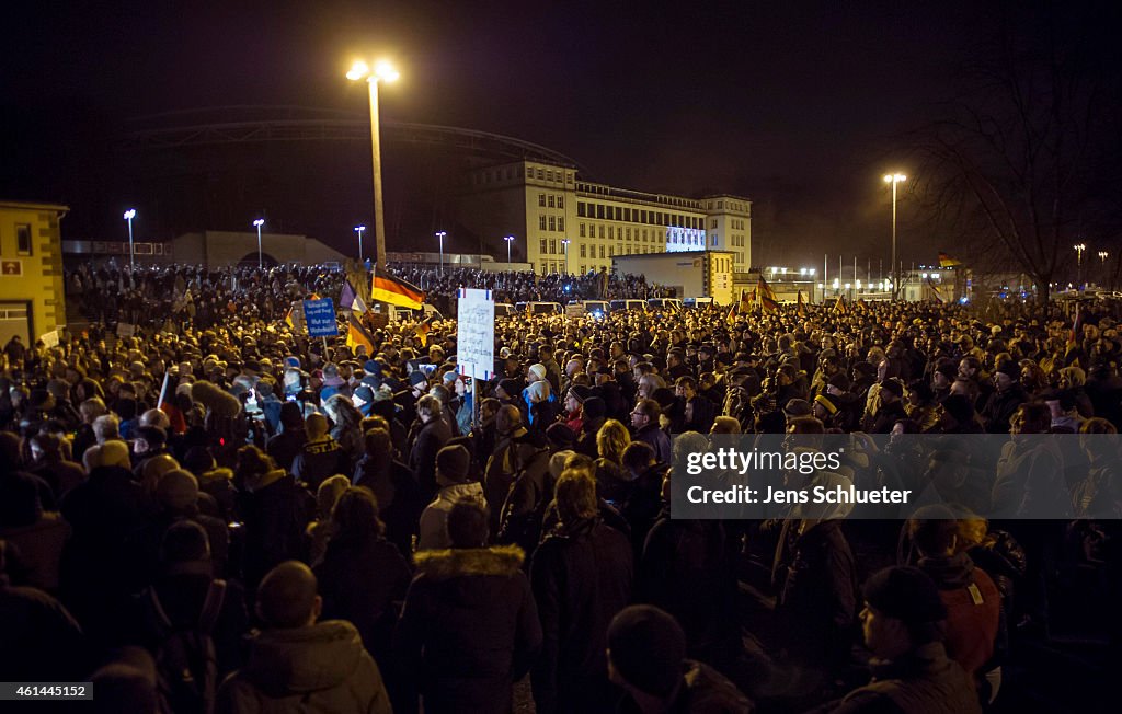 Pegida Holds First March In Leipzig