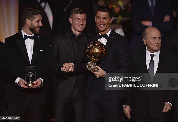 Real Madrid and Spain defender Sergio Ramos, selected in the 2014 FIFA FIFPro World XI, Real Madrid and Germany midfielder Toni Kroos, selected in...