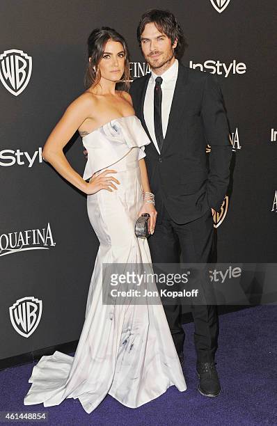 Actress Nikki Reed and actor Ian Somerhalder arrive at the 16th Annual Warner Bros. And InStyle Post-Golden Globe Party at The Beverly Hilton Hotel...