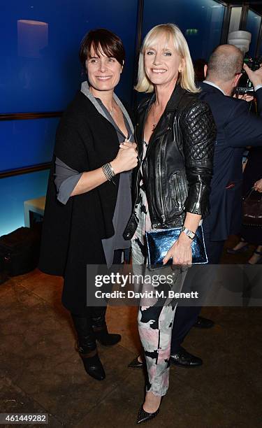 Claudia Crow and Tanya Hughes attend the GQ London Collections: Men AW15 closing dinner at Hakkasan Hanway Place on January 12, 2015 in London,...