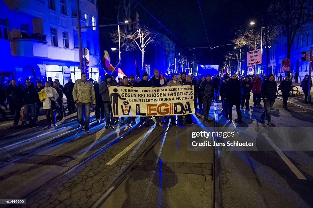 Pegida Holds First March In Leipzig