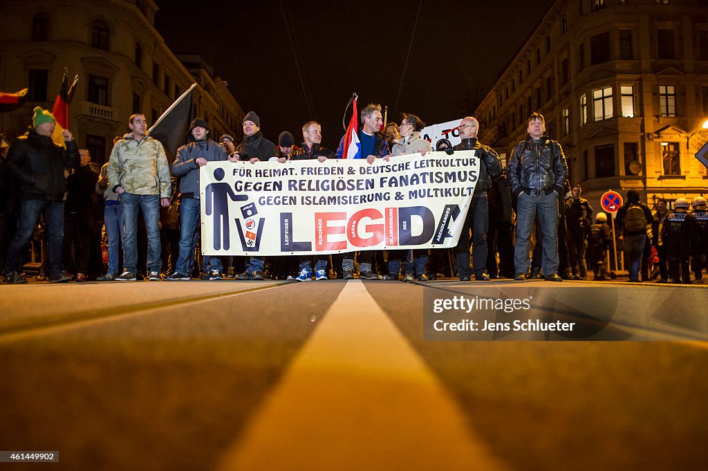 Pegida Holds First March In Leipzig