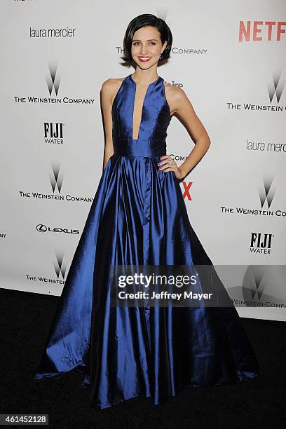 Actress Julia Goldani Telles attends the 2015 Weinstein Company and Netflix Golden Globes After Party at Robinsons May Lot on January 11, 2015 in...