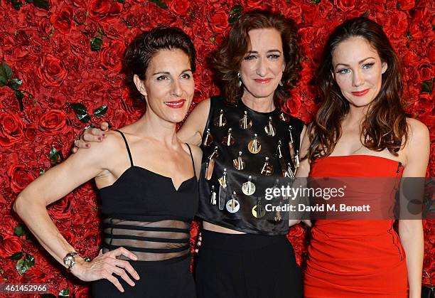 Tamsin Greig, Haydn Gwynne and Anna Skellern attend an after party following the press night performance of "Woman On The Verge Of A Nervous...