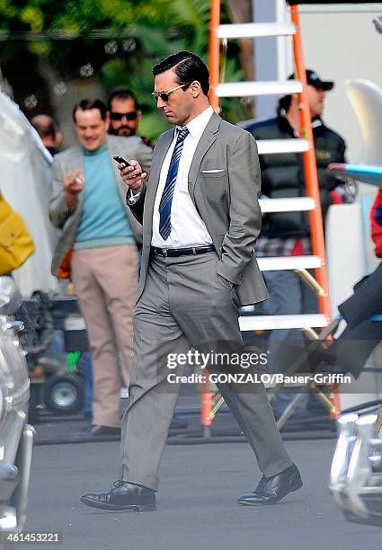 Jon Hamm is seen filming "Mad Men" on March 05, 2013 in Los Angeles, California.