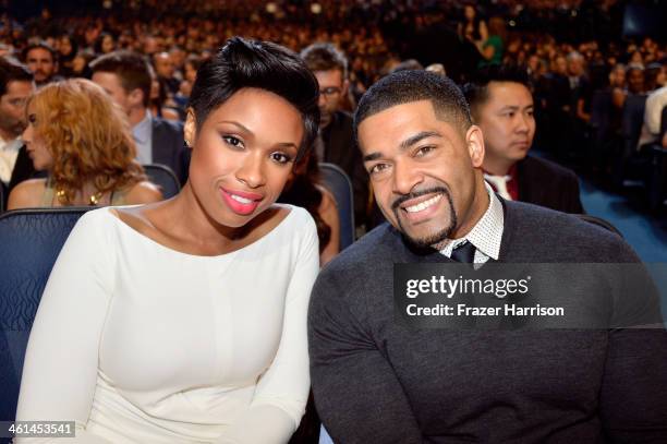 Actress-singer Jennifer Hudson and pro wrestler David Otunga attend The 40th Annual People's Choice Awards at Nokia Theatre L.A. Live on January 8,...