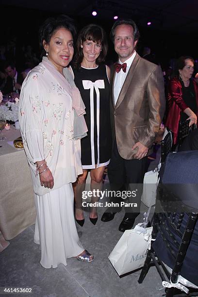 Phylicia Rashad,Lisa Leone and Paul T.Lehr attends the 2015 YoungArts Backyard Ball on January 10, 2015 in Miami, Florida.