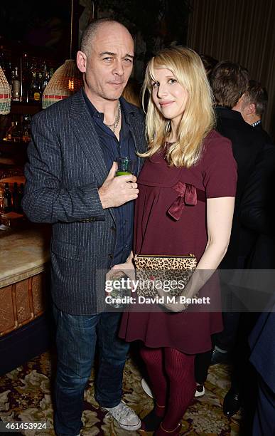 Dinos Chapman and Lucy Punch attend the launch of Tom Ford's new fragrance "Noir Extreme" at The Chiltern Firehouse on January 12, 2015 in London,...