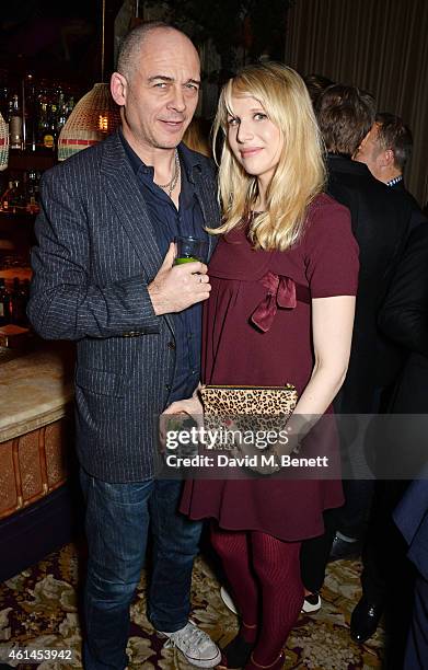 Dinos Chapman and Lucy Punch attend the launch of Tom Ford's new fragrance "Noir Extreme" at The Chiltern Firehouse on January 12, 2015 in London,...