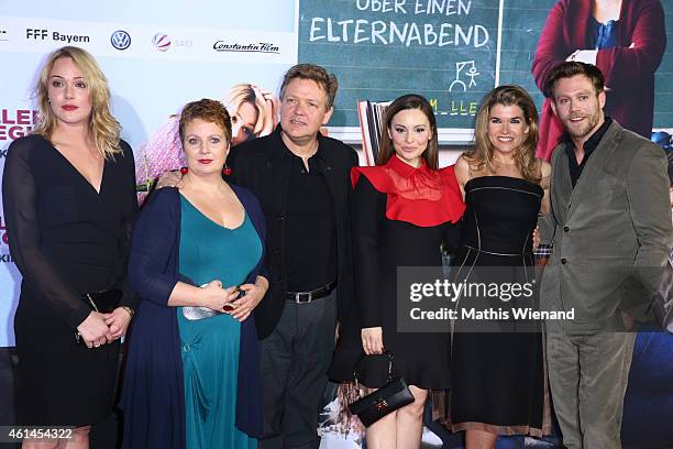 Alwara Hoefels, Gabriela Maria Schmeide, Justus von Dohnanyi, Petra Mueller, Mina Tander, Anke Engelke and Ken Duken attend the premiere of the film...