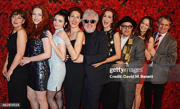 Sarah Moyle, Willemijn Verkaik, Seline Hizli, Tamsin Greig, Pedro Almodovar, Haydn Gwynne, David Yazbek, Anna Skellern and director Bartlett Sher...