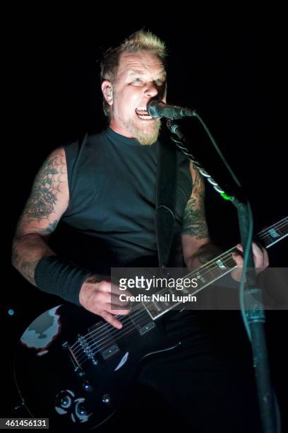 James Hetfield of Metallica performs at the O2 Arena during the Death Magnetic World Tour on February 28, 2009 in London, England.