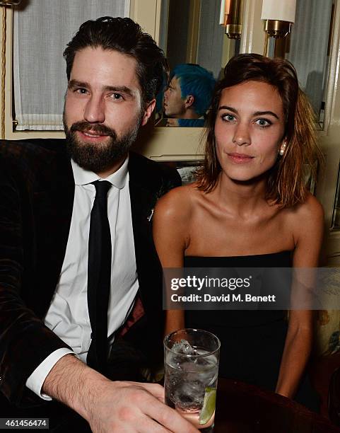 Jack Guinness and Alexa Chung attend the launch of Tom Ford's new fragrance "Noir Extreme" at The Chiltern Firehouse on January 12, 2015 in London,...