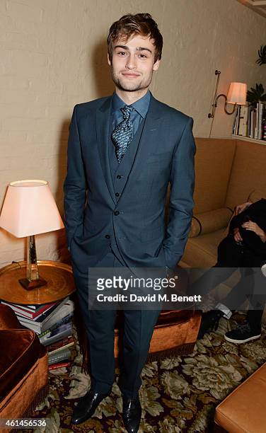 Douglas Booth attends the launch of Tom Ford's new fragrance "Noir Extreme" at The Chiltern Firehouse on January 12, 2015 in London, England.