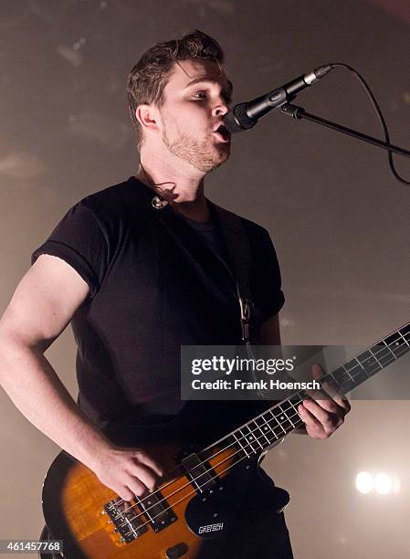 Singer Mike Kerr of the British band Royal Blood performs live during a concert at the Astra on January 12, 2015 in Berlin, Germany.