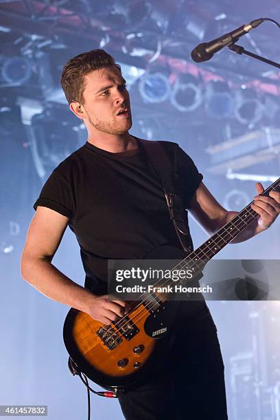 Singer Mike Kerr of the British band Royal Blood performs live during a concert at the Astra on January 12, 2015 in Berlin, Germany.