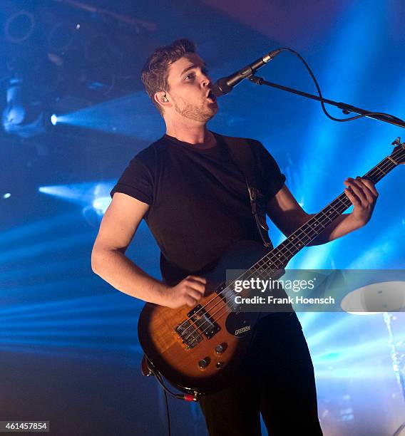 Singer Mike Kerr of the British band Royal Blood performs live during a concert at the Astra on January 12, 2015 in Berlin, Germany.