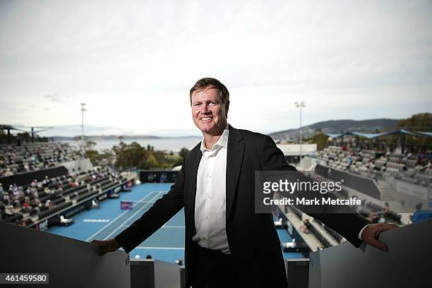 Tennis Australia president Steve Healy poses during day three of the Hobart International at Domain Tennis Centre on January 13, 2015 in Hobart,...