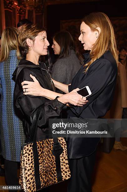 Editor-in-Chief of Glamour Cindi Leive and fashion designer Stella McCartney attend the Stella McCartney Autumn 2015 presentation on January 12, 2015...
