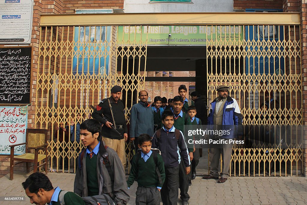 Pakistani students first day of school under high alert...