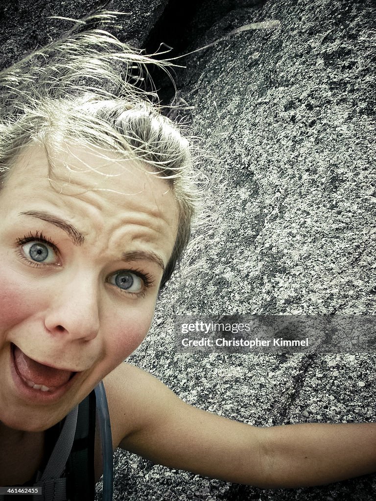 Scared Rocks Scared Rock Climber High-Res Stock Photo - Getty Images