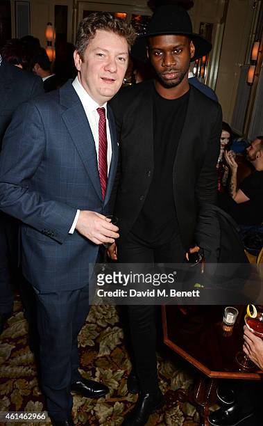 Alex Bilmes and guest attend the launch of Tom Ford's new fragrance "Noir Extreme" at The Chiltern Firehouse on January 12, 2015 in London, England.
