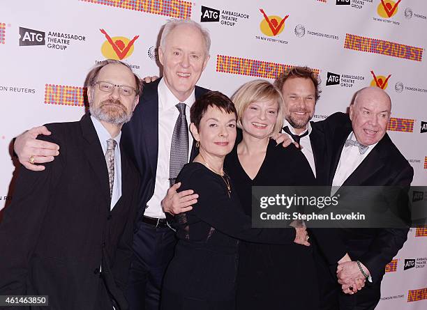 Actor David Hyde Pierce, actor John Lithgow, The New 42nd Street President Cora Cahan, actress Martha Plimpton, actor Norbert Leo Butz, and actor...