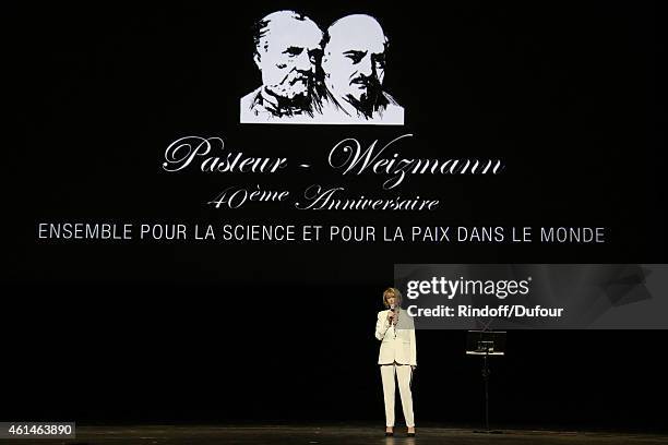 Eve Ruggieri attends the Pasteur Weizmann Institute 40th anniversary celebration at Opera Farnier in Paris at Opera Garnier on January 12, 2015 in...