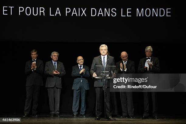 Christian Brechot, Bernard Esambert, Robert Parienti, Sidney Toledano, Daniel Zajfman and Maurice Levy attend the Pasteur Weizmann Institute 40th...