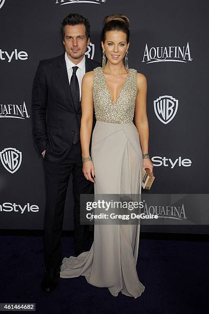 Actress Kate Beckinsale and husband Len Wiseman arrive at the 16th Annual Warner Bros. And InStyle Post-Golden Globe Party at The Beverly Hilton...