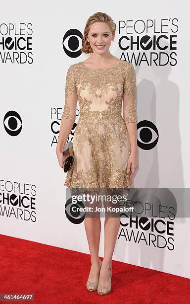 Actress Greer Grammer arrives at The 40th Annual People's Choice Awards at Nokia Theatre L.A. Live on January 8, 2014 in Los Angeles, California.