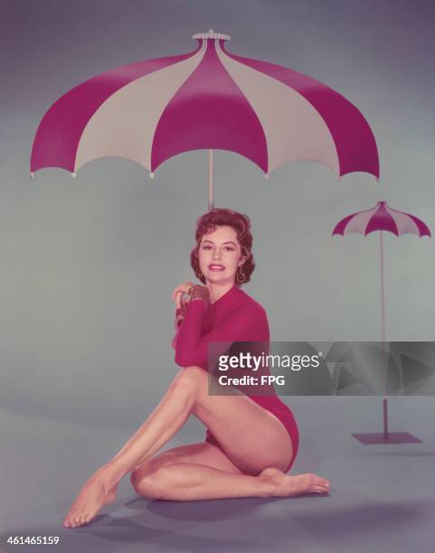 American actress and dancer Cyd Charisse , circa 1955.