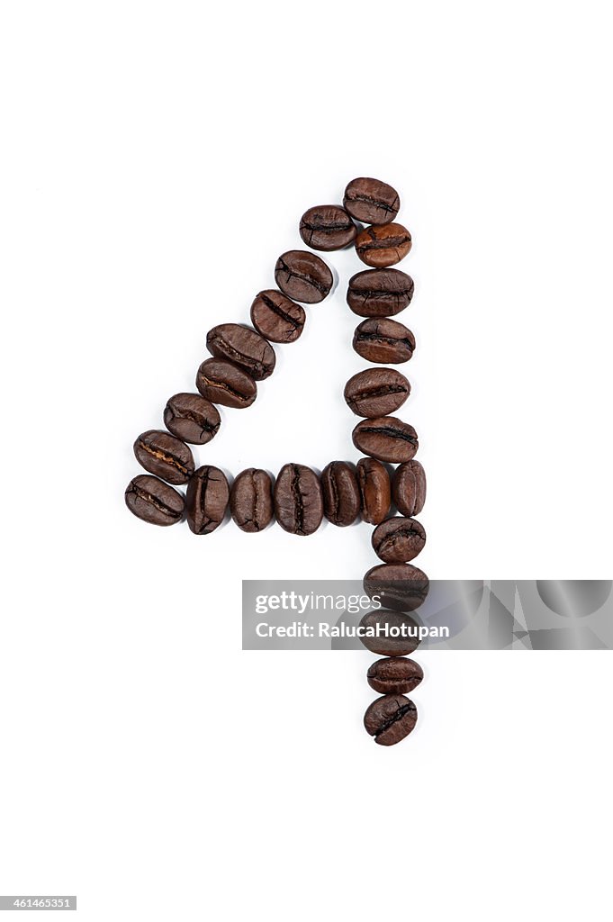 Handmade coffe beans number