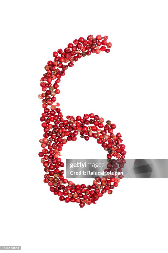 Handmade red pepper number