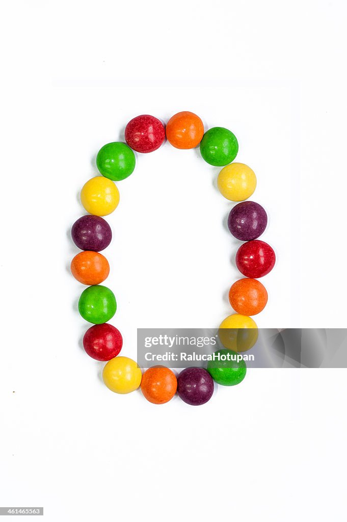 Handmade colorful candy number