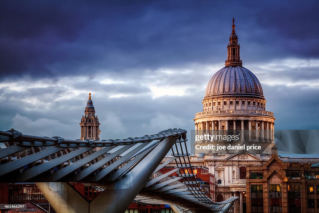 St Paul's Cathedral, Millennium Bridge, London