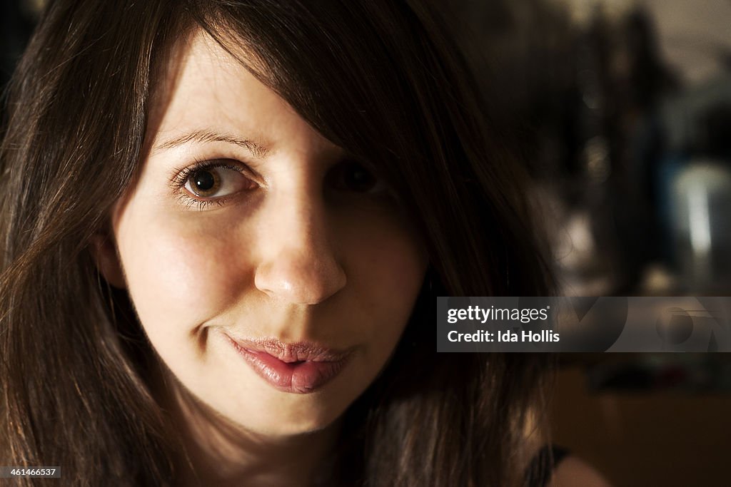 Young Woman Half Smiling