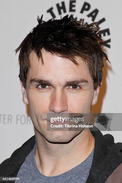 Samuel Witwer attends the world premiere of 'Justice League: Throne Of Atlantis' at The Paley Center for Media on January 12, 2015 in Beverly Hills,...