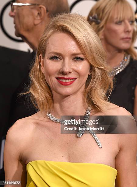 Actress Naomi Watts attends the 72nd Annual Golden Globe Awards at The Beverly Hilton Hotel on January 11, 2015 in Beverly Hills, California.