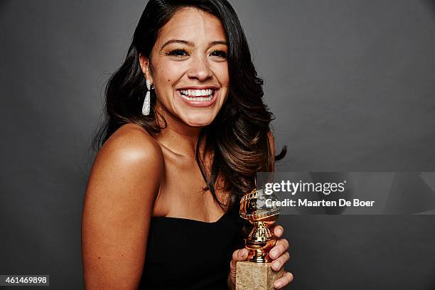 Gina Rodriguez poses for a portrait for People.com during the 72nd Annual Golden Globe Awards on January 11, 2015 in Beverly Hills, California.
