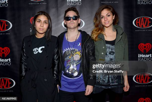 Singer/songwriter Yasmine Yousaf, producer Kris "Rain Man" Trindl and singer/songwriter Jahan Yousaf of Krewella attend a private party celebrating...